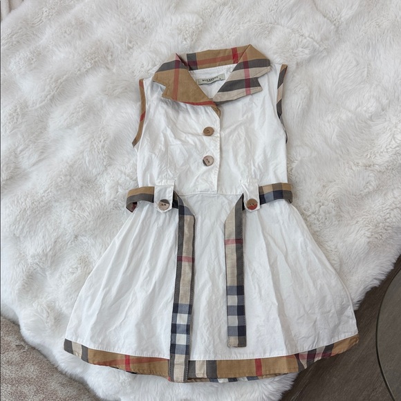 Burberry Other - Burberry Kids Dress - White, Tan, and Blue Plaid